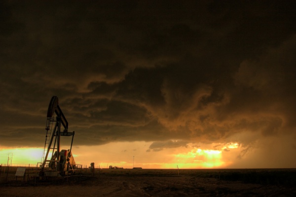 Developing Funnel Cloud and Oil Pump